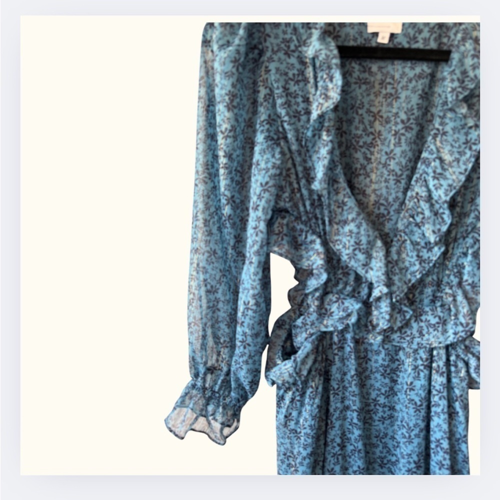 MISA “Amelia” Ruffle Cutout Dress | Cerulean Blue | Women’s M | NWOT - Picture 6 of 10